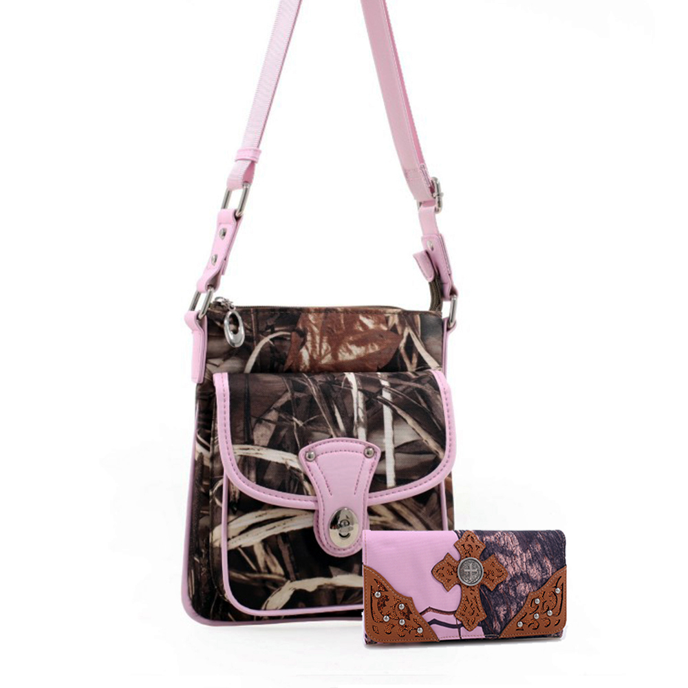 Pink Western Realtree Camouflage Messenger Bag - RT1-1166CP APG - Click Image to Close